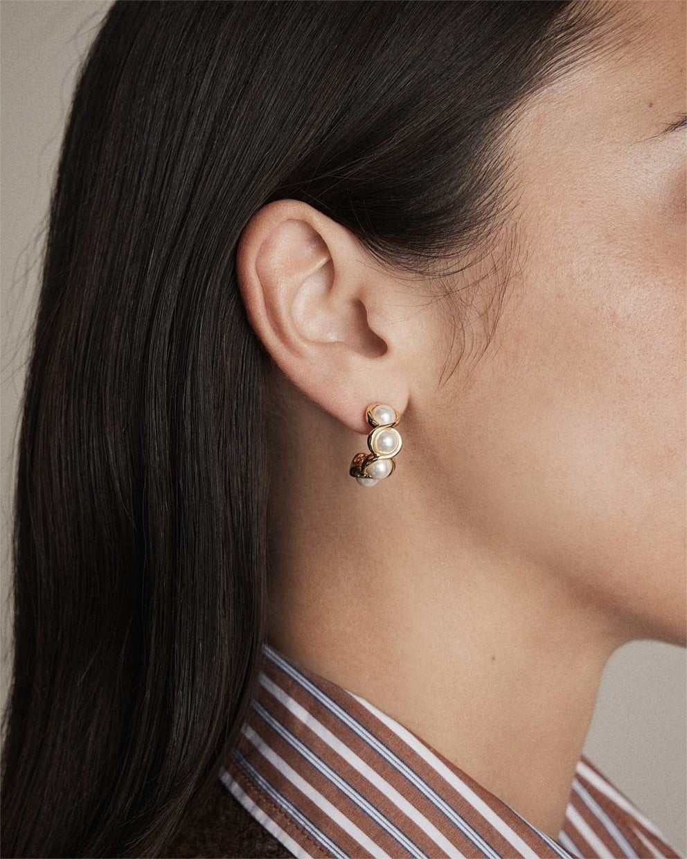 Jovie Pearl Hoop Earrings