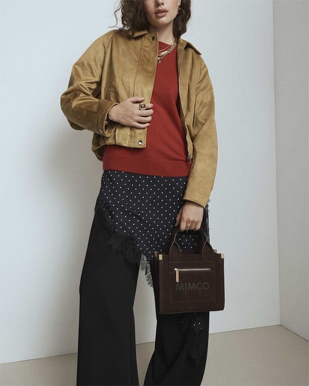 Patch Leather Mini Tote Bag