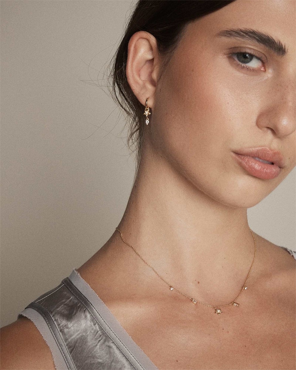 Asteria Charm Hoop Earrings