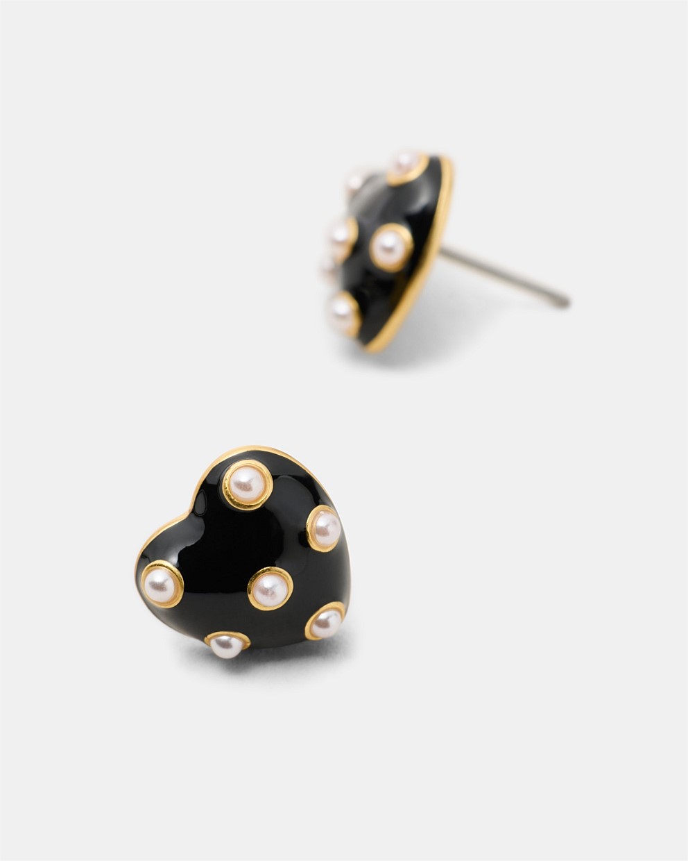 Polka Heart Stud Earrings