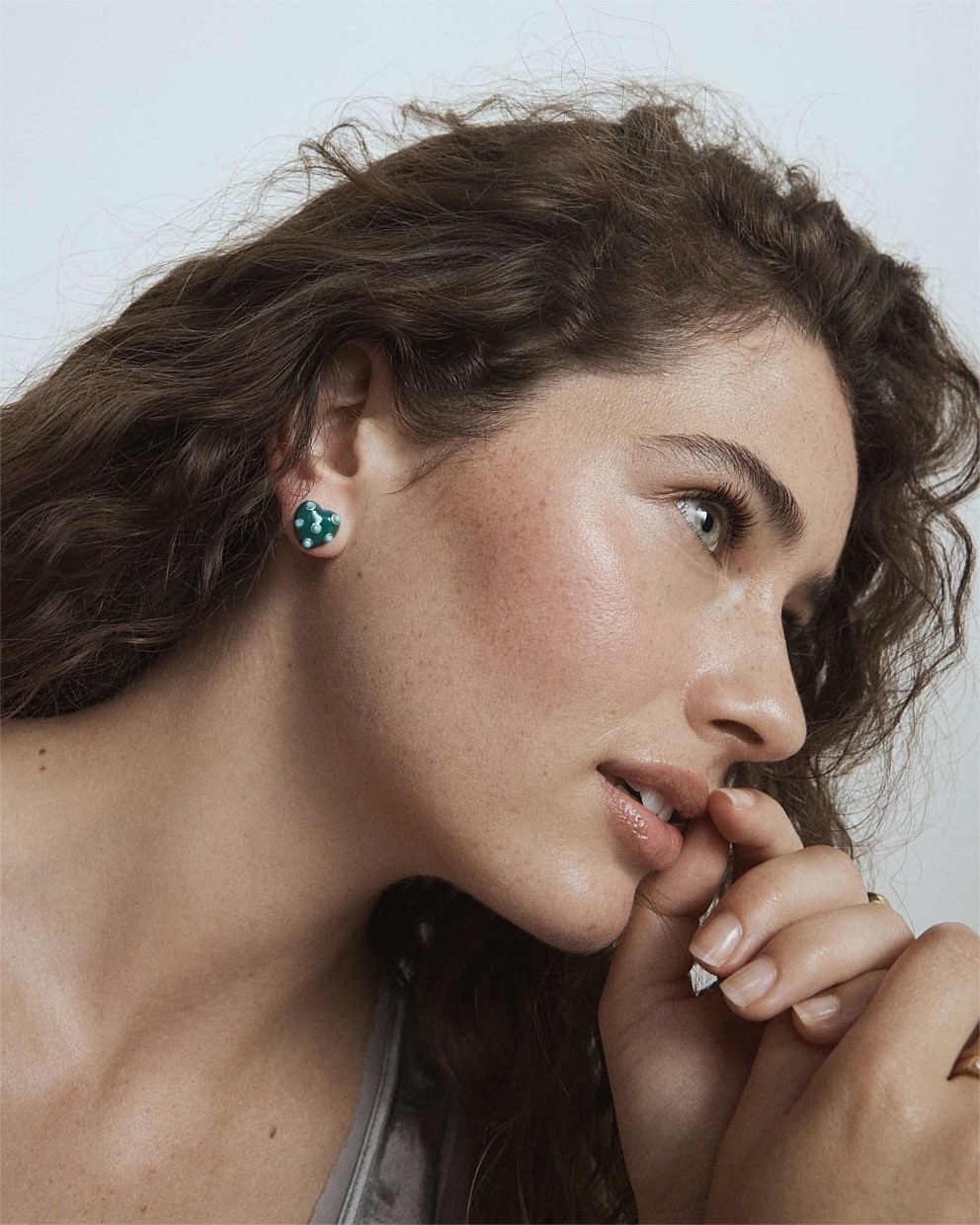 Polka Heart Stud Earrings