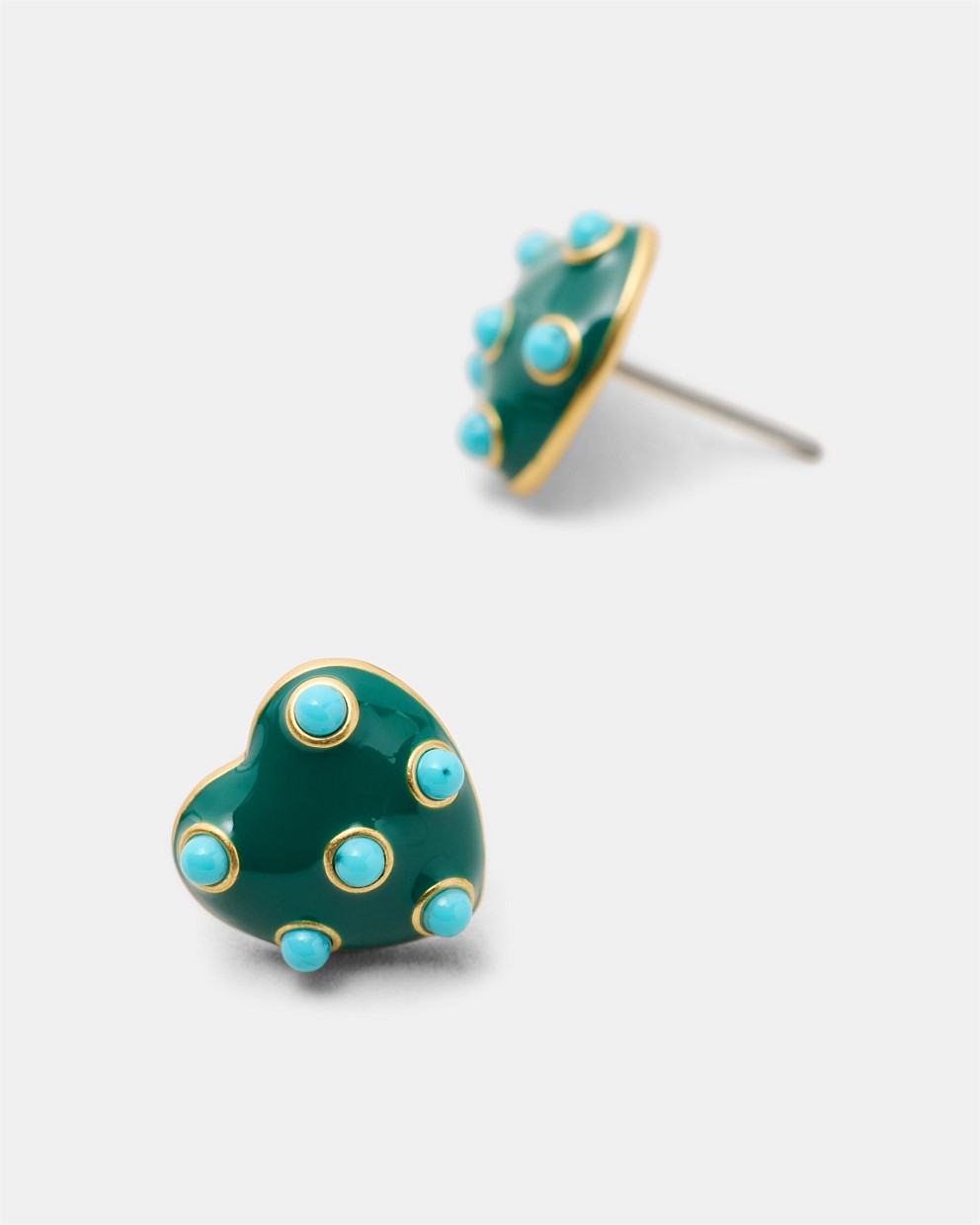 Polka Heart Stud Earrings